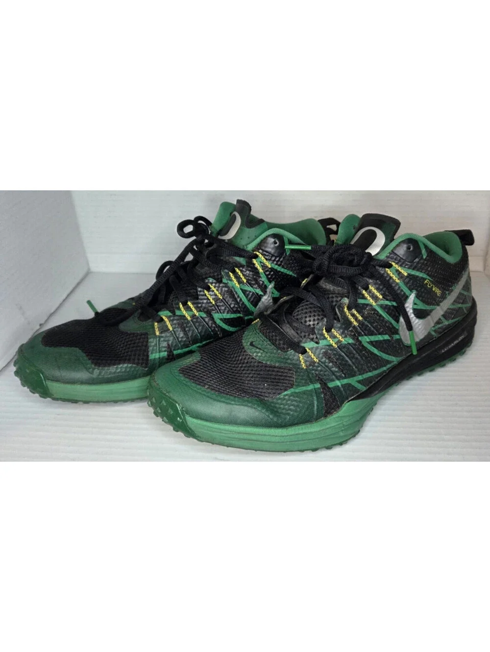 Nike Lunar TR1 NGR Men 11 Oregon Ducks Blk/Green Lunarlon Sneakers 654283-037